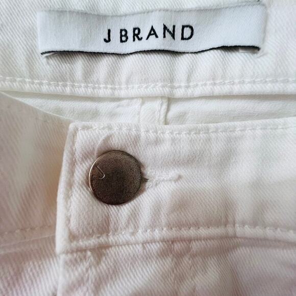 J Brand White Straight Skinny Button Fly Jeans Size 28 Modern Classic - Picture 9 of 11
